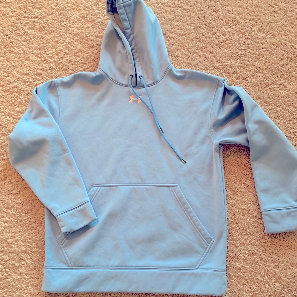 Men’s small light blue under armour sweatshirt.